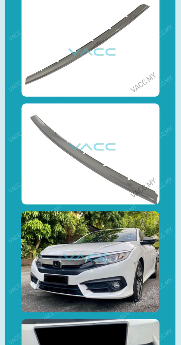 Honda Civic X Front Bumper Lower Chrome Garnish VACC AUTO