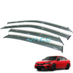 Honda Civic FE Door Visor with Chrome Lining