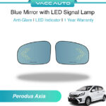 Perodua Axia 1st Blue Mirror with LED Signal Lamp 1 Year Warranty VACC AUTO