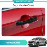 Perodua Alza 2nd W150 Door Handle Cover (Black / Carbon Fiber Design / Chrome)