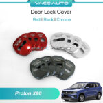Proton X90 Door Lock Cover Red Chrome Black