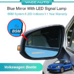 Volkswagen Beetle 2012-2018 Blue Mirror with LED Signal Lamp BSM System 1 Year Warranty VACC AUTO