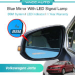 Volkswagen Jetta (MK6/A6) 2012-2019 Blue Mirror with LED Signal Lamp BSM System 1 Year Warranty VACC AUTO