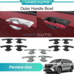 Perodua Alza 2nd W150 Outer Handle Bowl (Glossy Black / Carbon Fiber Design / Chrome)