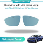 Volkswagen Passat B7 2011-2016 Blue Mirror with LED Signal Lamp 1 Year Warranty VACC AUTO