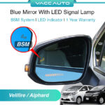 Toyota Vellfire / Alphard AH20 ANH20 Blue Mirror with LED Signal Lamp BSM System 1 Year Warranty VACC AUTO
