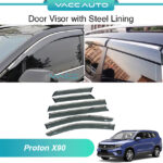 Proton X90 Door Visor with Chrome Steel Lining