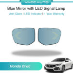 Honda Civic X Blue Mirror with LED Signal Lamp 1 Year Warranty VACC AUTO