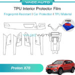 VACC AUTO Transparent TPU Interior Protector Film Scratch Resistant Protective Film For Proton X70 2018-2024 Car Accessories