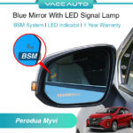 Perodua Myvi M800 3rd Gen Blue Mirror with LED Signal Lamp BSM System 1 Year Warranty VACC AUTO