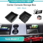 VACC AUTO Center Console Front Rear Storage Box Organizer Tray Drawer For Tesla Model 3 2017-2023 Car Accessories