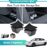 VACC AUTO Rear Trunk Side Storage Box Organizer Garbage Bins For Tesla Model 3 Highland 2024 Car Accessories