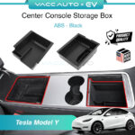 VACC AUTO Center Console Front Rear Storage Box Organizer Tray Drawer For Tesla Model Y 2020-2024 Car Accessories