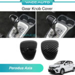 Perodua Axia B200 1st Gen Gear Knob Cover Carbon Black