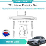 VACC AUTO Transparent TPU Interior Protector Film Scratch Resistant Protective Film For Honda Civic FE 11th Gen 2022-2024 Car Accessories