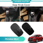Perodua Myvi M800 3rd Gen Gear Knob Cover Carbon Black