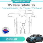 VACC AUTO Transparent TPU Interior Protector Film Scratch Resistant Protective Film For Proton X50 2020-2024 Car Accessories
