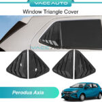 Perodua Axia A300 Window Triangle Cover Trim Carbon Glossy Black