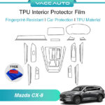 VACC AUTO Transparent TPU Interior Protector Film Scratch Resistant Protective Film For Mazda CX8 CX-8 KG 2017-2024 Car Accessories