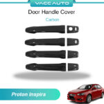 Proton Inspira Door Handle Cover Trim Carbon Fiber Pattern Proton Inspira Car Accessories