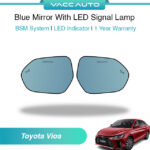 VACC AUTO BSM Blue Mirror with LED Signal Lamp Side Rearview Winker Mirror Lens For Toyota Vios AC100 2022 2023 2024