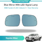 VACC AUTO BSM Blue Mirror with LED Signal Lamp Side Rearview Winker Mirror Lens For Toyota Hilux AN10/AN20/AN30 2004-2015 Car Accessories