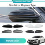 Honda Civic FC 10th Side Mirror Style Cover Rearview Side Mirror Cover Replace Type 2016-2021 Civic 10th FC FK TBA TEA