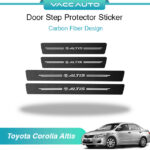 Toyota Corolla Altis E140 10th Gen Door Step Protector Sill Plate Sticker Carbon Vaccauto Car Accessories