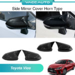 Toyota Vios (4th Gen) Side Mirror Carbon Black Horn Type Cover Stick Type Fit Type Trim Fit 2023 - 2024 AC100 4th Vaccauto Car Accessories