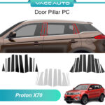 Proton X70 Door Pillar Chrome Carbon Dark Black Window Door PC Center Pillar Cover Trim Fit For X70 (2018-2023) VACC