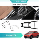 Proton X70 Gear Silver or Carbon Fiber Lining Interior Gear Shift Panel Cover Trim Fit For X70 (2018-2023) VACC Auto