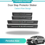 Perodua Alza 2nd Gen W150 Door Step Protector Sticker Carbon