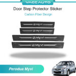 Perodua Myvi M300 2005-2011 Gen Door Step Protector Sticker Carbon