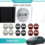 Proton S70 2023 - 2025 Door Lock Protector Steel Cover Black Red Silver Vacc Auto Car Accessories