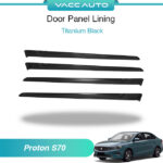 Proton S70 Car Inner Door Panel Protector Cover Trim Titanium Black Stainless Steel (2023 - 2025) Vacc Auto Car Accessories