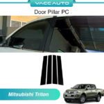 Mitsubishi Triton L200 Door Pillar Black Design Full Center Pillar Cover For Triton L200 5th Gen 2015 - 2019 Vacc Auto