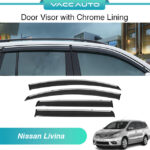 Nissan Grand Livina Door Visor With Steel Chrome Lining Window Shield Deflector 2006 -2022 Vacc Auto Car Accessories