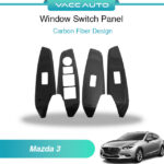 Mazda 3 BM Interior Decoration Window Switch Panel Side Armrest Panel Carbon Fiber 2013 - 2018 Car Accessories Vaccauto