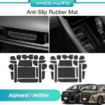 Toyota Alphard Vellfire 2024 - 2025 AH40 AGH40 Anti Slip Rubber Mat Gate Slot Cup Mat Vaccauto Car Accessories