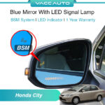 Honda City ZX GD SEL 2003-2007 BSM Blue Mirror with LED Signal Lamp Side Rearview Winker Mirror Lens VACC AUTO Accessories