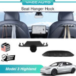 Tesla Model 3 Highland 2024 - 2025 Rear Seat Backrest Hook Hidden Folding Hanger Hook VACC AUTO Car Accessories