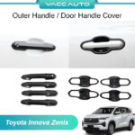 Toyota Innova Zenix AG10 2023 - 2025 Carbon Handle Outer Handle Door Handle Bowl Cover Protector Vaccauto Accessories
