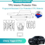 VACC AUTO Transparent TPU Interior Protector Film Scratch Resistant Protective Film For Chery Tiggo 8 Pro 2023-2026