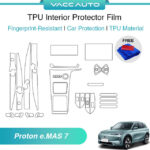 VACC AUTO Transparent TPU Interior Protector Film Scratch Resistant Protective Film For Proton e.Mas 7 eMas7 EV 2025-202