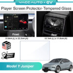 VACC AUTO Screen Protector Tempered Glass Navigation & Rear Row Display For Tesla Model Y Juniper 2025 Car Accessories