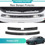 Proton S70 Rear Bumper Protector Guard Trim Tailgate Scuff Plate Titanium Black Stainless Steel For S70 (2023 - 2025)